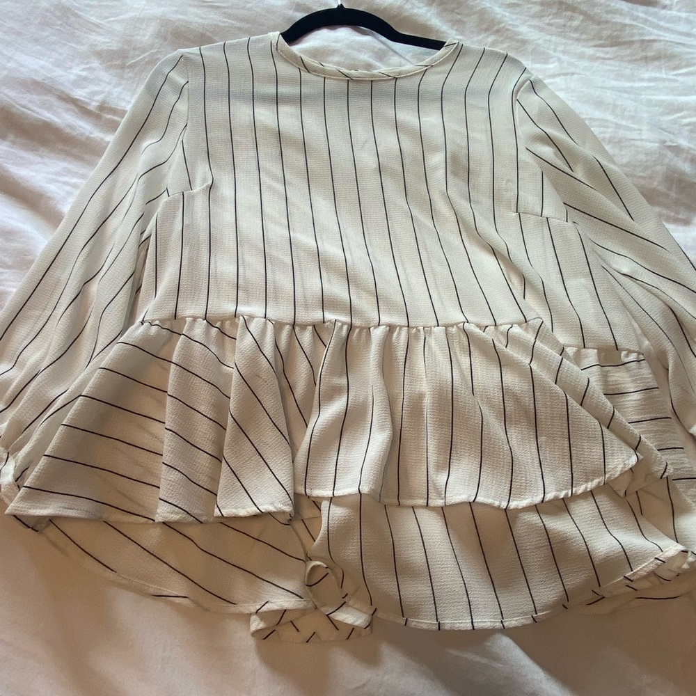 Pin stripe peplum top